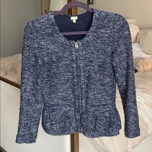 J. Crew zip front peplum jacket size xs